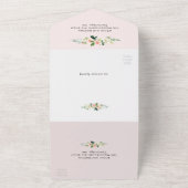 Blush roze en goud bloemen geometrische bruiloft all in one uitnodiging (Buitenkant)