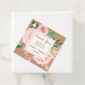 Blush roze en goud bloemenkraft bruiloft dank u bedankjes labels (In situ)