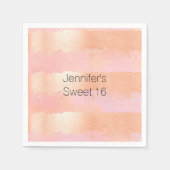 Blush roze en goud gepersonaliseerde papieren serv servetten (Voorkant)