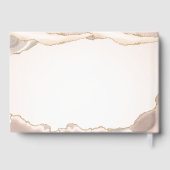Blush Roze en Goud Glitter Agate Script Bruiloft Gastenboek (Achterkant)