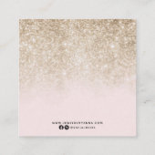 Blush roze en goud Glitter Oorbel Studs Display Vierkante Visitekaartje (Achterkant)