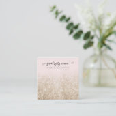 Blush roze en goud Glitter Oorbel Studs Display Vierkante Visitekaartje (Staand voorkant)