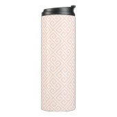 Blush Roze en Goud Griekse Sleutel Monogram Thermosbeker (Gedraaid links)