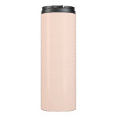 Blush Roze en Goud Kleine Stippen Monogram Thermosbeker (Achterkant)