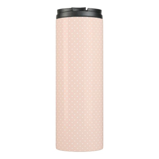 Blush Roze en Goud Kleine Stippen Monogram Thermosbeker (Achterkant)