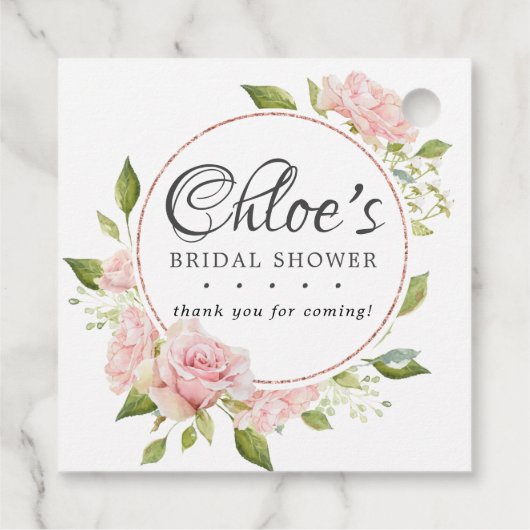 Blush Roze en Goud Lijst Dank u Vrijgezellenfeest Bedankjes Labels (Achterkant)