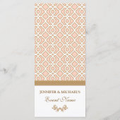 Blush Roze en Goud Marokkaans Menu (Achterkant)