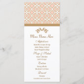 Blush Roze en Goud Marokkaans Menu (Voorkant)