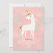 Blush Roze en Goud Minimalistische Eenhoorn Verjaa Kaart (Voorkant)