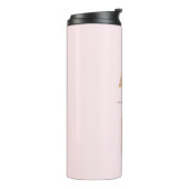 Blush roze en goud modern gepersonaliseerd monogra thermosbeker (Gedraaid links)