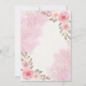 Blush roze en goud Quinceañera verjaardag Kaart (Achterkant)