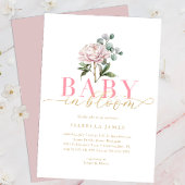 Blush roze en gouden Baby in Bloom Floral Baby Sho Kaart