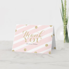 Blush roze en gouden Baby shower | Thank You kaart