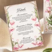 Blush Roze en Gouden Bloemen Trouwruimte Kaart