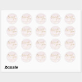 Blush Roze en gouden bruiloft gunst dank u Ronde Sticker (Vel)