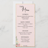 Blush Roze en Gouden Bruiloft Menu (Voorkant)