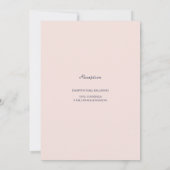 Blush Roze en Gouden Bruiloft Uitnodiging (Achterkant)