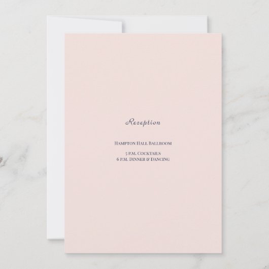 Blush Roze en Gouden Bruiloft Uitnodiging (Achterkant)