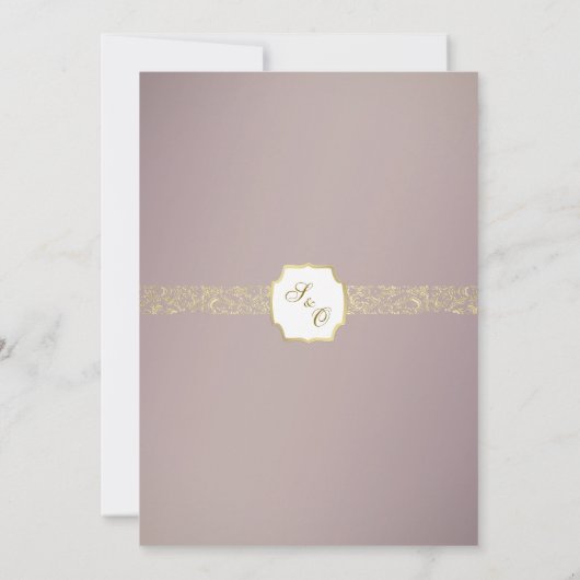 Blush Roze en Gouden Bruiloft Uitnodiging (Achterkant)