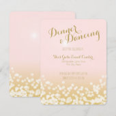 Blush Roze en Gouden Bruiloftsreceptie Kaart (Voorkant / Achterkant)