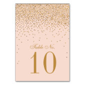 Blush roze en gouden Confetti bruiloft Kaart (Achterkant)