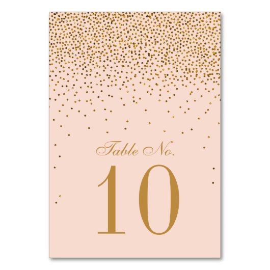 Blush roze en gouden Confetti bruiloft Kaart (Voorkant)