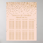 Blush roze en gouden Confetti bruiloft Poster (Voorkant)