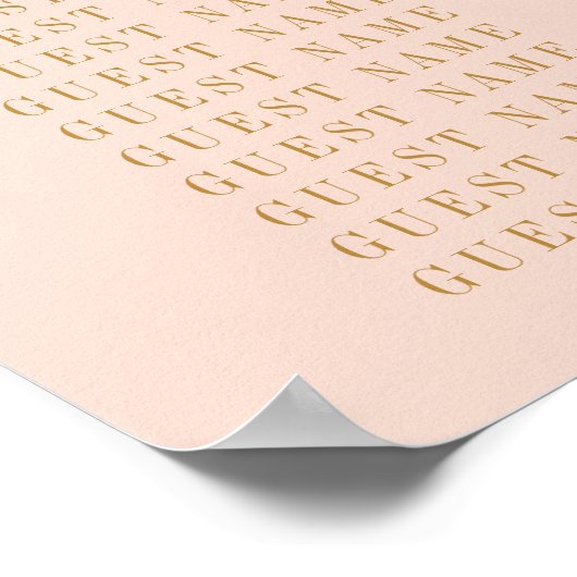 Blush roze en gouden Confetti bruiloft Poster (Hoek)