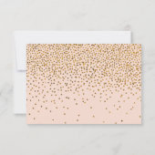Blush roze en gouden Confetti bruiloft RSVP Kaartje (Achterkant)