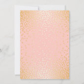 Blush roze en gouden confetti vrijgezellenfeest kaart (Achterkant)