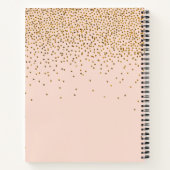 Blush roze en gouden Confetti Vrijgezellenfeest Re Notitieboek (Achterkant)