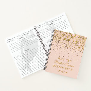 Blush roze en gouden Confetti Vrijgezellenfeest Re Notitieboek