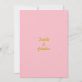 Blush roze en gouden diamant Save the Date Wedding Kaart (Achterkant)