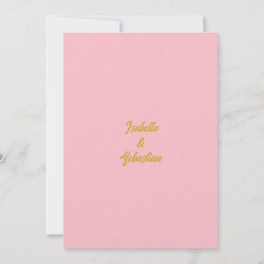 Blush roze en gouden diamant Save the Date Wedding Kaart (Achterkant)