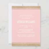 Blush roze en gouden folie |  Afstudeeruitnodiging Kaart (Achterkant)