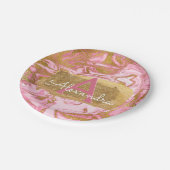 Blush roze en gouden folie Elegante marmeren verja Papieren Bordje (Gekanteld)