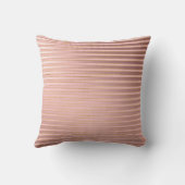Blush Roze en Gouden Folie Streep Monogram Naam Kussen (Achterkant)