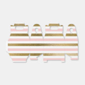 Blush roze en gouden folie streep verjaardagsfeest bedankdoosjes (Uitgevouwen)