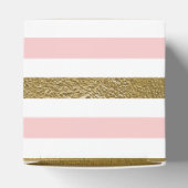 Blush roze en gouden folie streep verjaardagsfeest bedankdoosjes (Bovenkant)