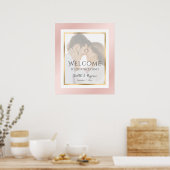Blush roze en gouden foto Weddenschap Welkomstteke Poster (Keuken)