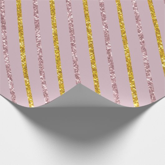 Blush Roze en Gouden Gift Wrap Papier (Hoek)