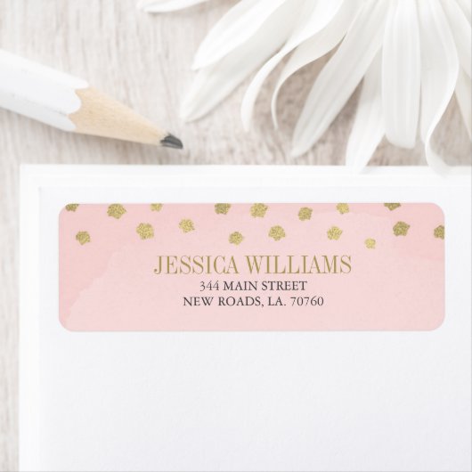 Blush Roze en Gouden Luxe Afstuderen Labels (Insitu)