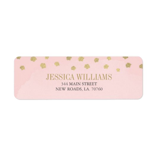 Blush Roze en Gouden Luxe Afstuderen Labels (Voorkant)