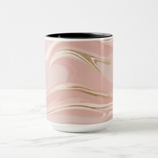Blush roze en gouden marmeren Mok - Elegant minima (Midden)