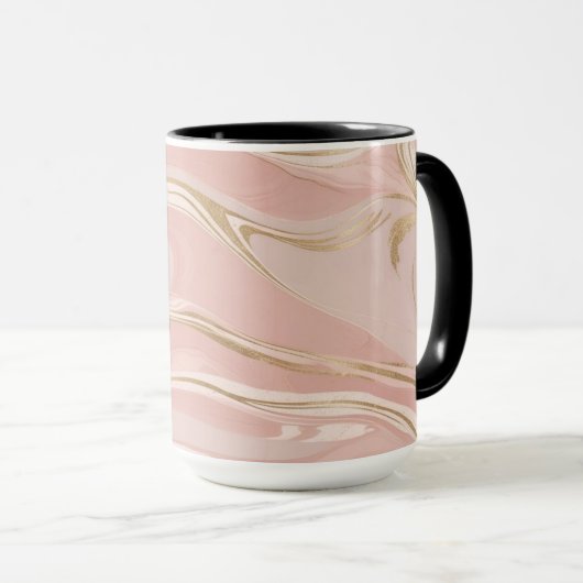 Blush roze en gouden marmeren Mok - Elegant minima (Voorkant rechts)