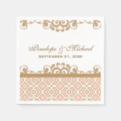 Blush roze en gouden Marokkaanse bruiloft Servetten (Voorkant)