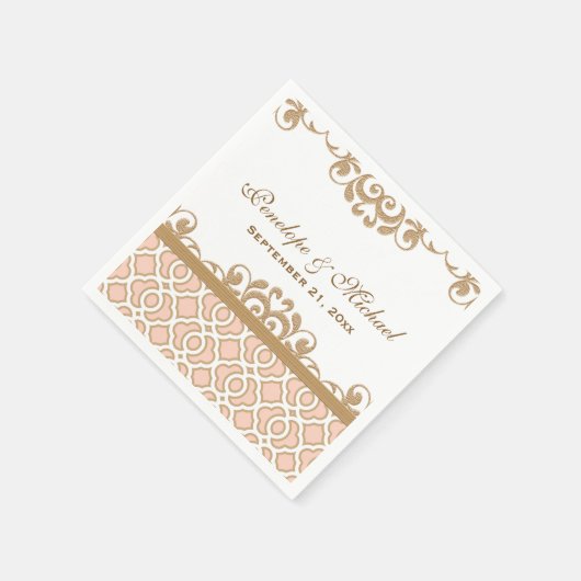 Blush roze en gouden Marokkaanse bruiloft Servetten (Hoek)