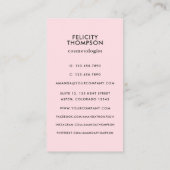 Blush Roze en gouden penseelstreken QR-code Visitekaartje (Achterkant)