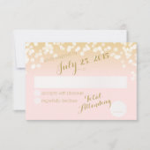 Blush Roze en Gouden Sparkle Lights RSVP (Voorkant)