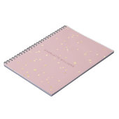 Blush roze en gouden sterren gepersonaliseerd mono notitieboek (Linkerzijde)